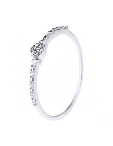 Bague Solitaire Fantaisie Diamants 0,015 Cts -...