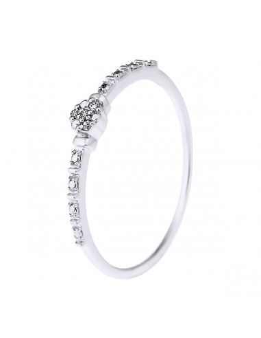 Bague Solitaire Fantaisie Diamants 0,015 Cts - Or 375 - VALENCE