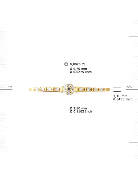 Fancy Solitaire Ring Diamonds 0.015 CTS - Gold 375 - Valencia