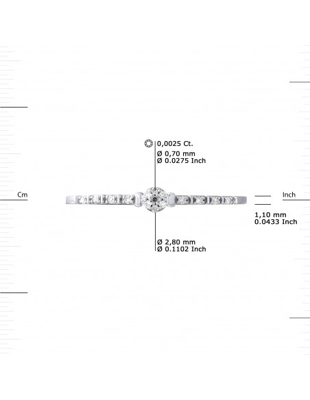 Fancy Solitaire Ring Diamonds 0.015 CTS - Gold 375 - Valencia