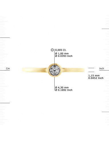 Bague Solitaire Fantaisie Diamants 0,040 Cts -...