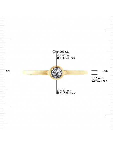 Solitary Ring Fancy Diamonds 0.040 CTS - Gold 375 - Colmar