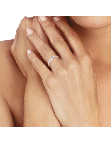 Bague Solitaire Fantaisie Diamants 0,040 Cts - Or 375 - COLMAR