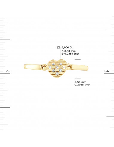 Fancy Heart Ring Diamonds 0.032 CTS - Gold 375...