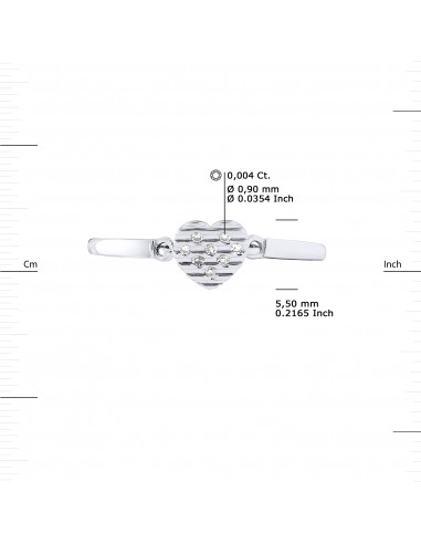 Bague Coeur Fantaisie Diamants 0,032 Cts - Or...