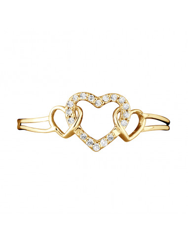Fancy Heart Ring Diamonds 0.030 CTS - Gold 375...