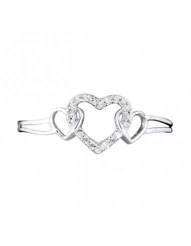 Bague Coeur Fantaisie Diamants 0,030 Cts - Or...