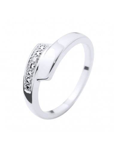 Bague Jonc Fantaisie Diamants 0,010 Cts - Or...