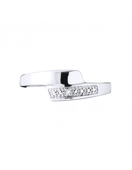 Bague Jonc Fantaisie Diamants 0,010 Cts - Or 375 - EVIAN