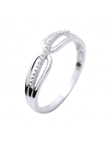 Bague Jonc Fantaisie Diamants 0,030 Cts - Or...