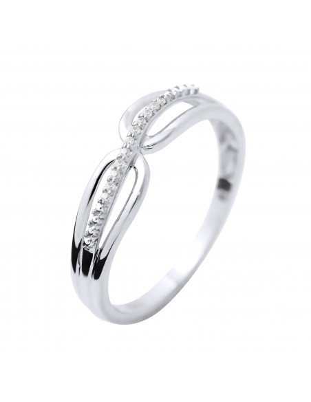 Bague Jonc Fantaisie Diamants 0,030 Cts - Or 375 - VICHY