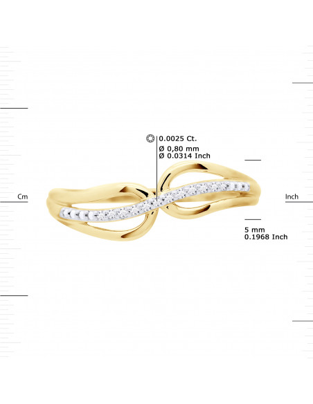 Fancy Ring Fancy Diamonds 0.030 CTS - Gold 375 - Vichy