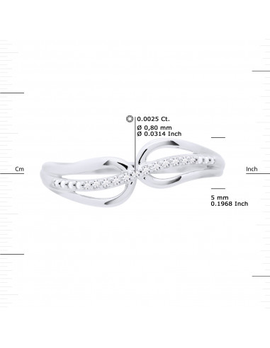 Bague Jonc Fantaisie Diamants 0,030 Cts - Or...