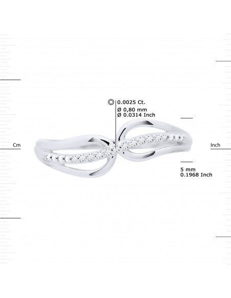 Bague Jonc Fantaisie Diamants 0,030 Cts - Or 375 - VICHY