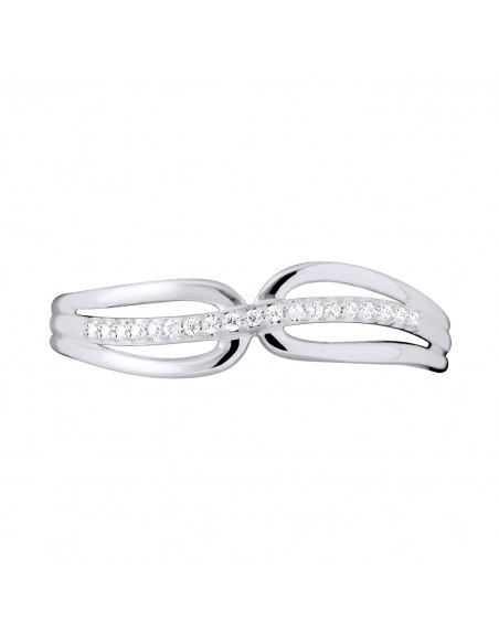 Bague Jonc Fantaisie Diamants 0,030 Cts - Or 375 - VICHY