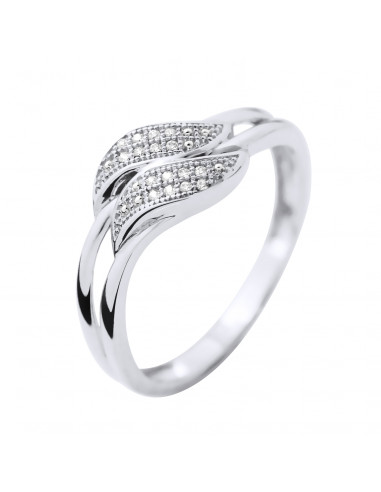 Bague Jonc Fantaisie Diamants 0,020 Cts - Or...