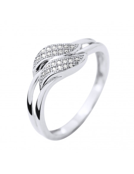 Bague Jonc Fantaisie Diamants 0,020 Cts - Or 375 - MONTECATINI