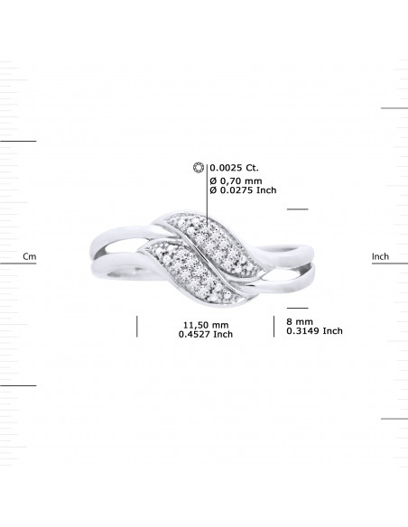 Bague Jonc Fantaisie Diamants 0,020 Cts - Or 375 - MONTECATINI