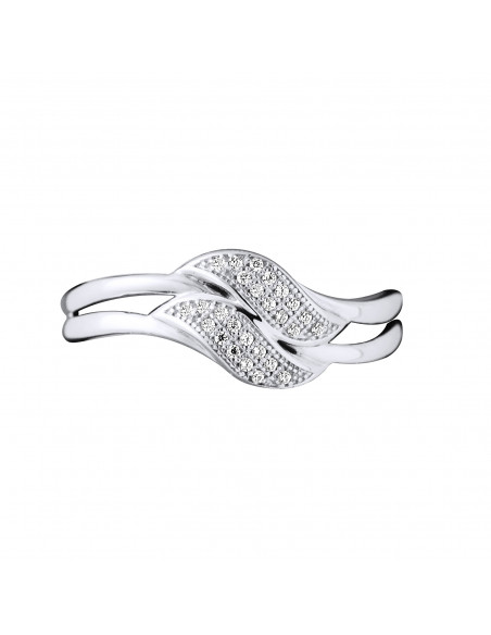 Bague Jonc Fantaisie Diamants 0,020 Cts - Or 375 - MONTECATINI