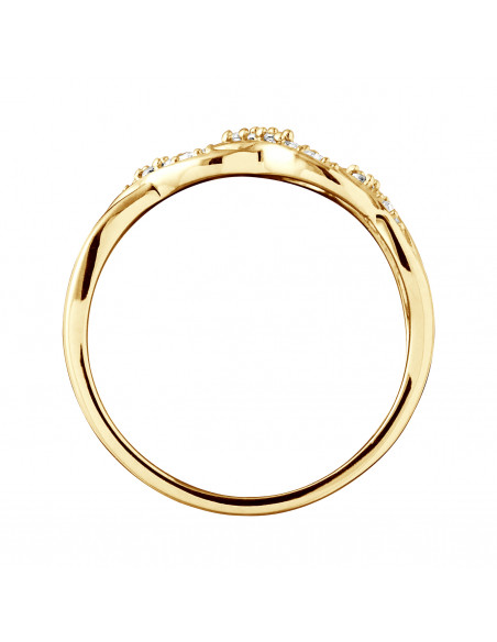 Bague Jonc Fantaisie Diamants 0,040 Cts - Or 375 - BADEN