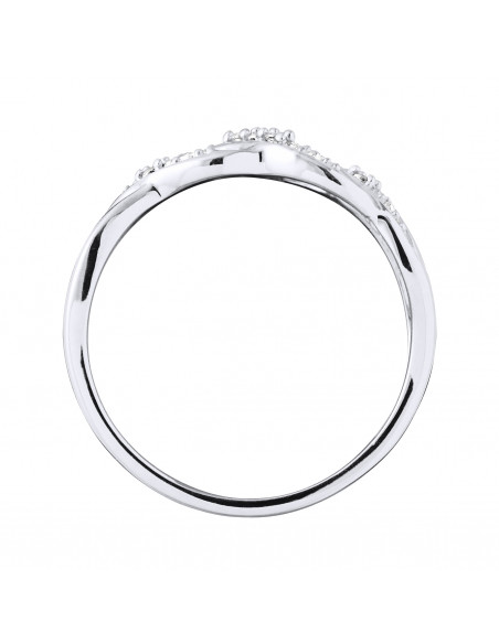 Bague Jonc Fantaisie Diamants 0,040 Cts - Or 375 - BADEN