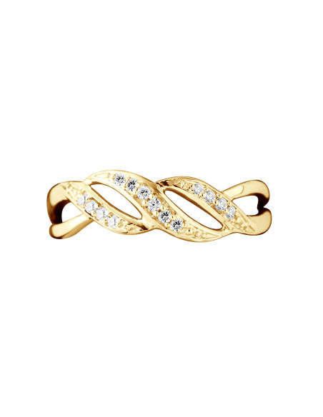 Bague Jonc Fantaisie Diamants 0,040 Cts - Or 375 - BADEN
