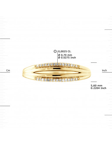 Fancy Ring Fancy Diamonds 0.080 CTS - Gold 375...