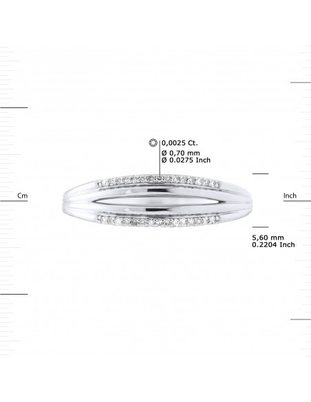 Bague Jonc Fantaisie Diamants 0,080 Cts - Or 375 - PADOUE