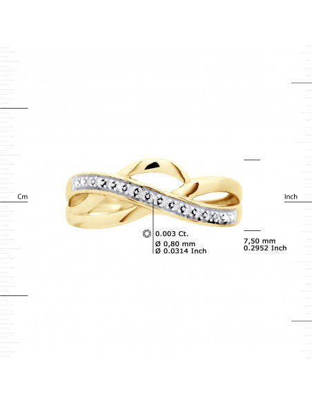 Fancy Ring Fancy Diamonds 0.040 CTS - Gold 375 - Brighton