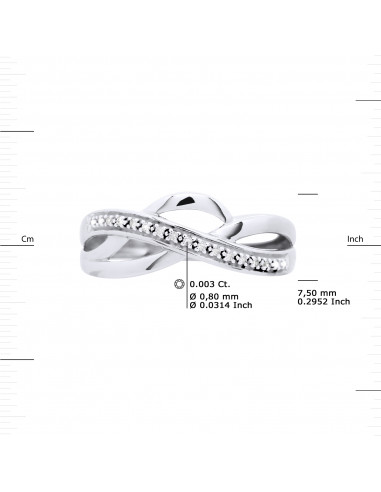 Bague Jonc Fantaisie Diamants 0,040 Cts - Or...