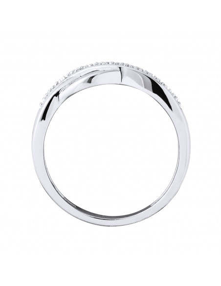 Bague Jonc Fantaisie Diamants 0,040 Cts - Or 375 - BRIGHTON