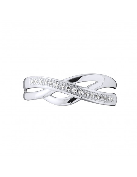 Bague Jonc Fantaisie Diamants 0,040 Cts - Or 375 - BRIGHTON