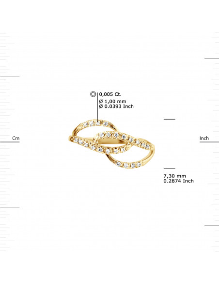 Fancy Ring Fancy Diamonds 0.120 CTS - Gold 375 - Oxford