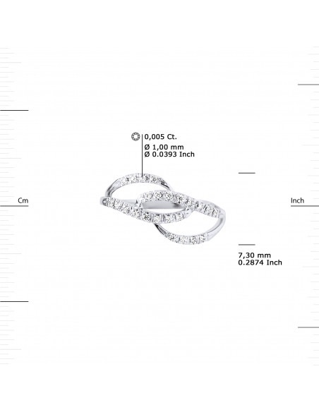 Bague Jonc Fantaisie Diamants 0,120 Cts - Or 375 - OXFORD