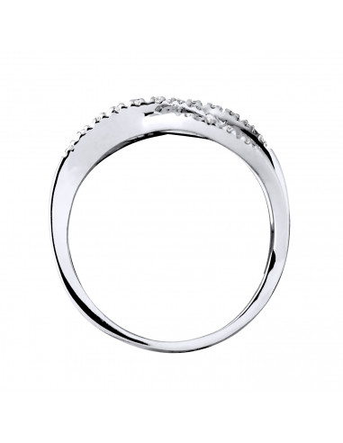 Bague Jonc Fantaisie Diamants 0,120 Cts - Or...