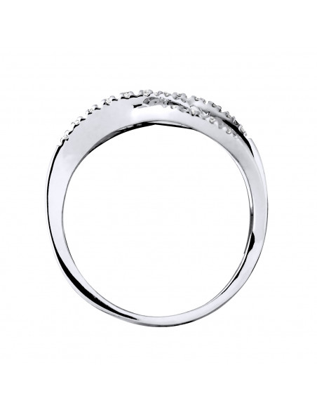 Bague Jonc Fantaisie Diamants 0,120 Cts - Or 375 - OXFORD