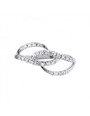 Bague Jonc Fantaisie Diamants 0,120 Cts - Or...
