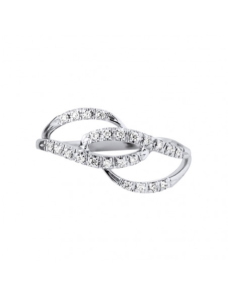 Bague Jonc Fantaisie Diamants 0,120 Cts - Or 375 - OXFORD