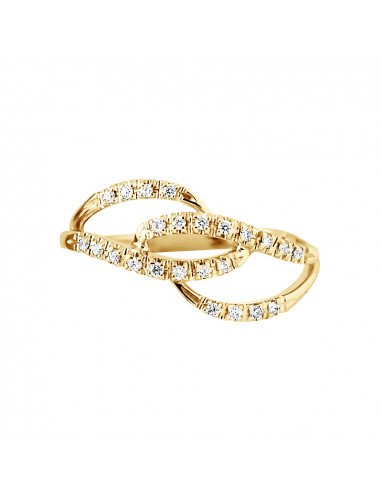 Bague Jonc Fantaisie Diamants 0,120 Cts - Or...