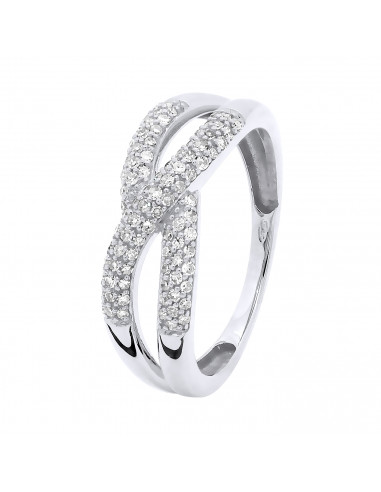 Bague Jonc Fantaisie Diamants 0,300 Cts - Or...