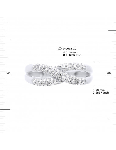 Bague Jonc Fantaisie Diamants 0,300 Cts - Or...