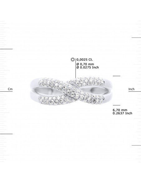 Bague Jonc Fantaisie Diamants 0,300 Cts - Or 375 - CANTERBURY