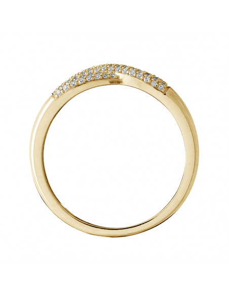 Bague Jonc Fantaisie Diamants 0,300 Cts - Or 375 - CANTERBURY