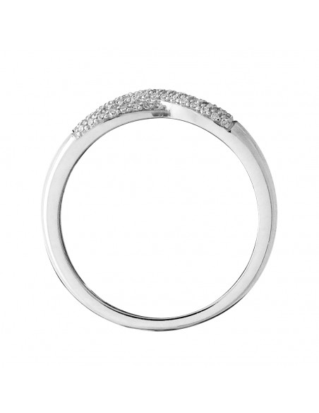 Bague Jonc Fantaisie Diamants 0,300 Cts - Or 375 - CANTERBURY