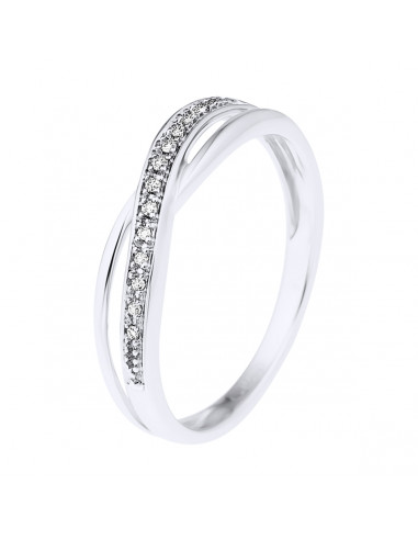 Alliance Diamant Croisée - 0.035 Carats - Or 375 - VENISE