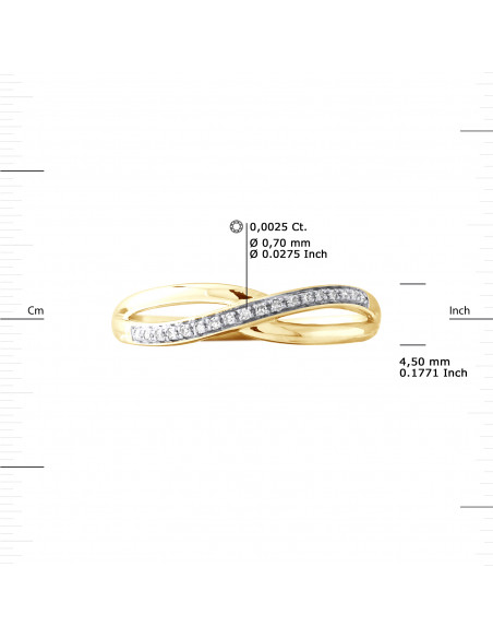 Cross Diamond Alliance - 0.035 carats - Gold 375 - Venice