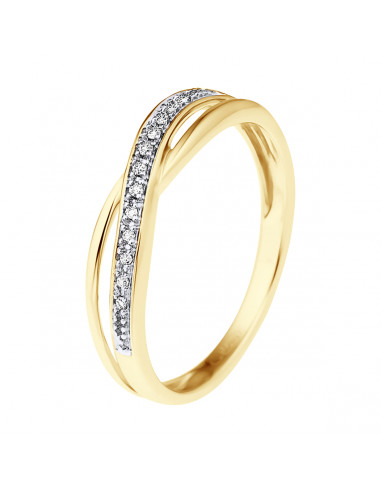 Alliance Diamant Croisée - 0.035 Carats - Or...