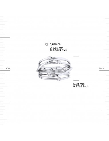 Bague Prestige Fantaisie Diamants 0,140 Cts -...