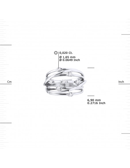 Bague Prestige Fantaisie Diamants 0,140 Cts - Or 375 - MALIBU