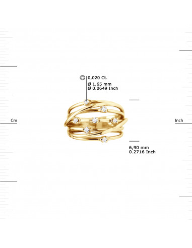 Prestige Ring Fancy Diamonds 0.140 CTS - Gold...